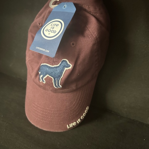 Life is Good Burgundy Cap with Blue Dog - NEW - Picture 6 of 6